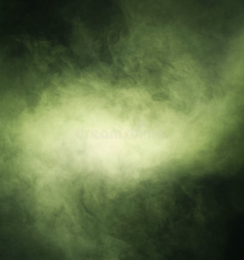 Abstract texture of green smoke on a black background