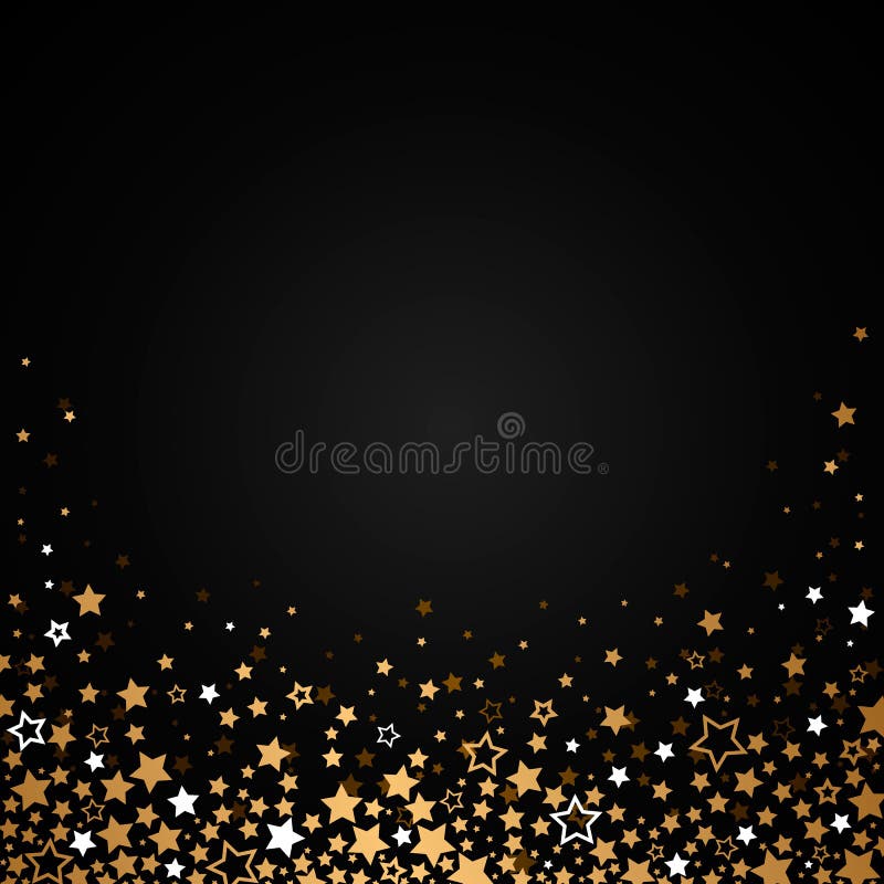 Abstract Texture of the Night Sky with Falling Golden Stars. Vector ...