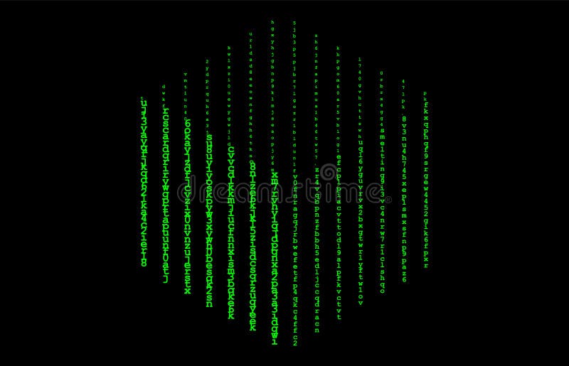Abstract texture with numbers 1 and 0, placed on the sides of the cube. Digital technology illustration stock illustration
