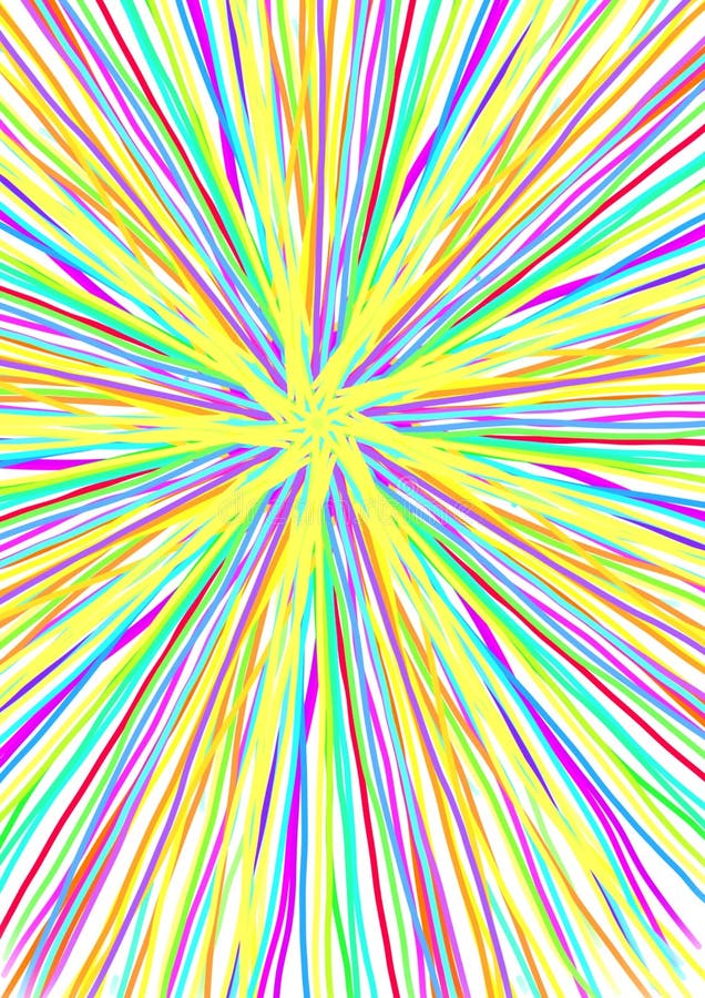 Abstract texture with starburst. Bright beams pattern. Gradient radial stripes stock illustration