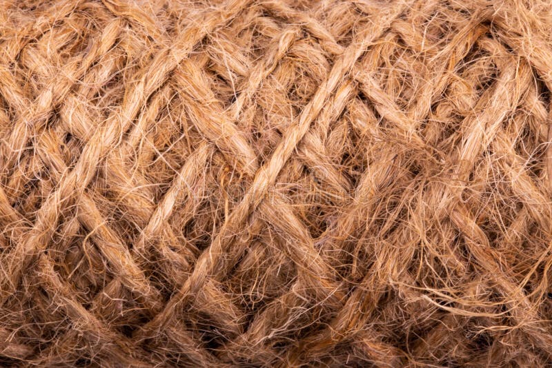 Abstract Texture of Twisted Rope, Twine Macro Shot Background at Close