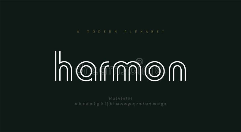 Abstract thin line font alphabet. Minimal modern fashion fonts and numbers. Typography typeface uppercase lowercase and number. stock illustration