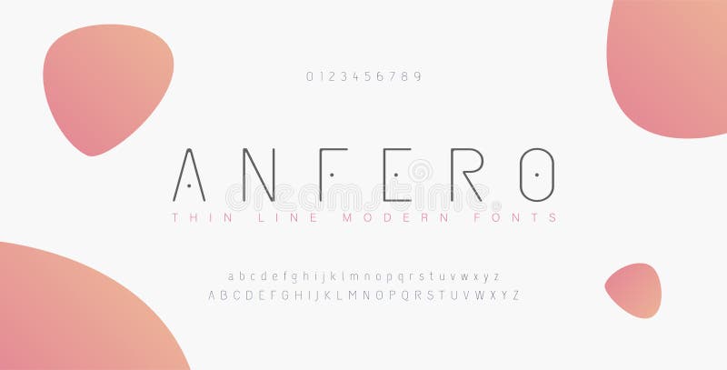 Abstract thin line font alphabet. Minimal modern fonts and numbers. Typography typeface uppercase lowercase and number. vector vector illustration