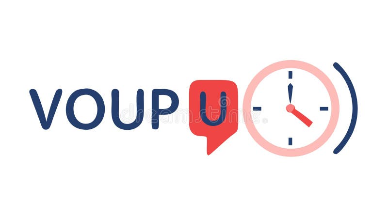 Abstract Time Control: VOUP Initials with Clock Symbol, vector design Generative AI vector illustration