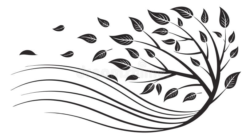 Abstract Tree with Dynamic Leaves Nature Vector Art, vector design Generative AI vector illustration