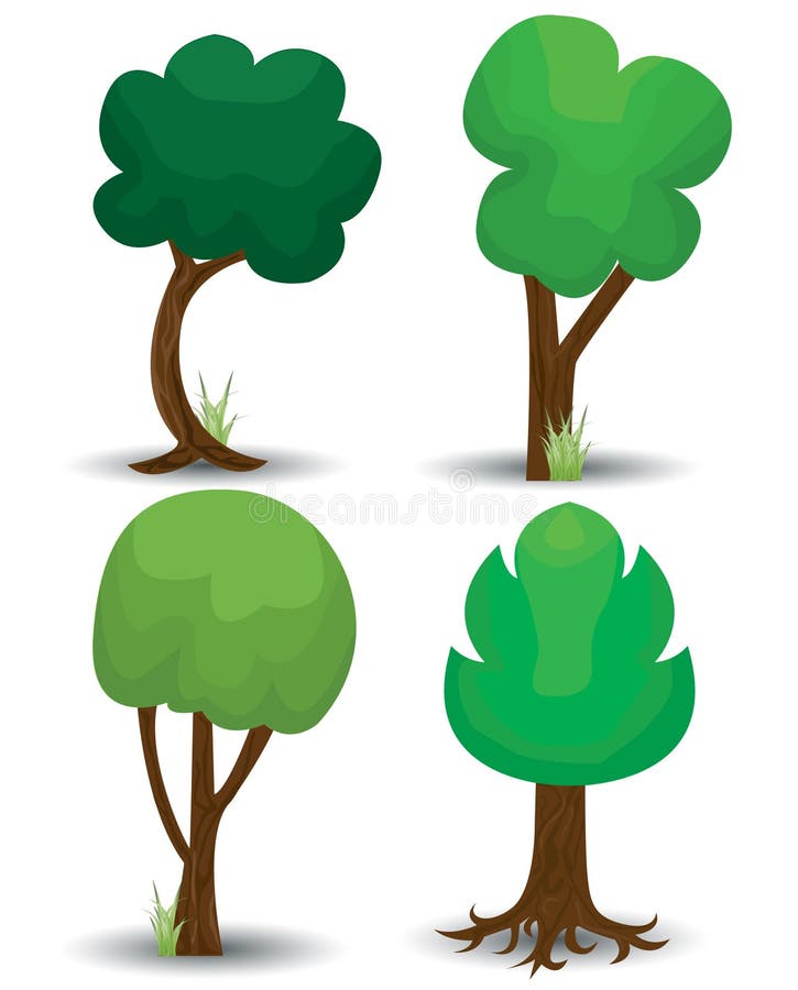 Abstract trees vector isolated on white