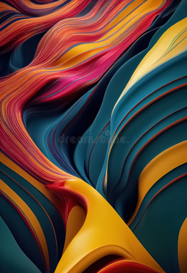 Abstract Trendy Dynamic Thick Acrylic Paints Plastic Liquid Substance Background Stock Photo