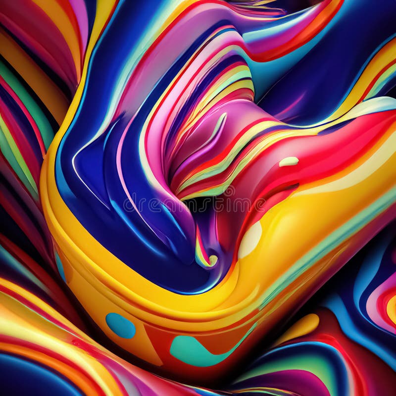 Abstract Trendy Dynamic Thick Acrylic Paints Plastic Liquid Substance Background Stock Photo