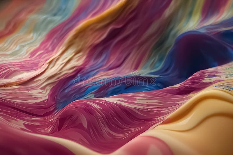 Abstract Trendy Dynamic Thick Acrylic Paints Plastic Liquid Substance Background Stock