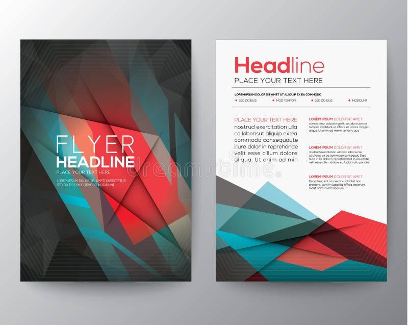 Abstract Triangle Geometric Brochure Flyer design Layout template stock illustration