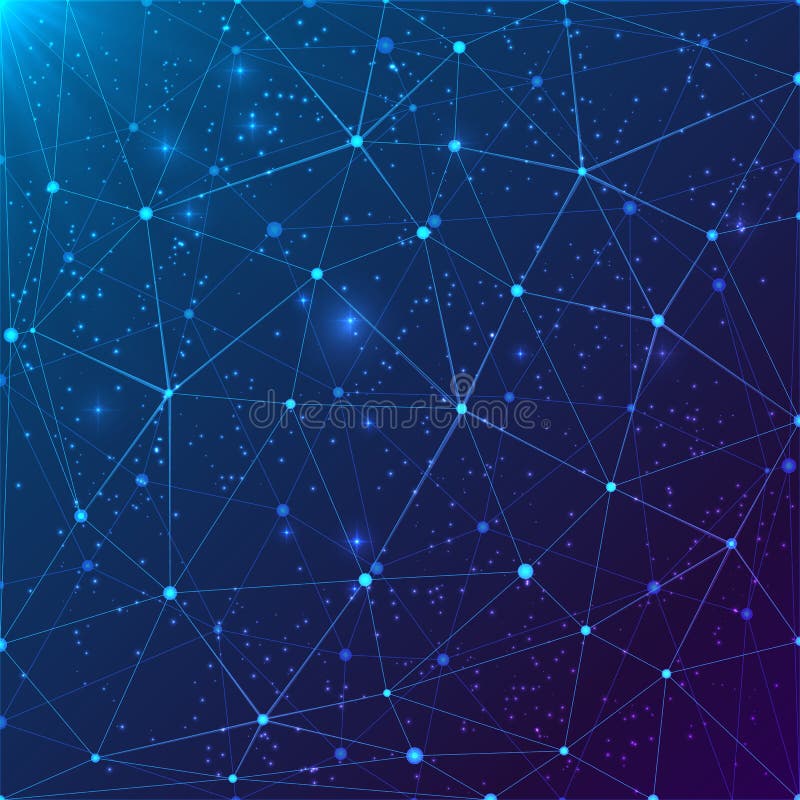 Abstract triangle grid on cosmic background