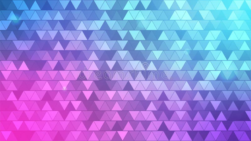 Abstract triangle pattern. Triangular shapes on gradient background. Blue, pink violet gradient. Futuristic sci-fi look stock illustration
