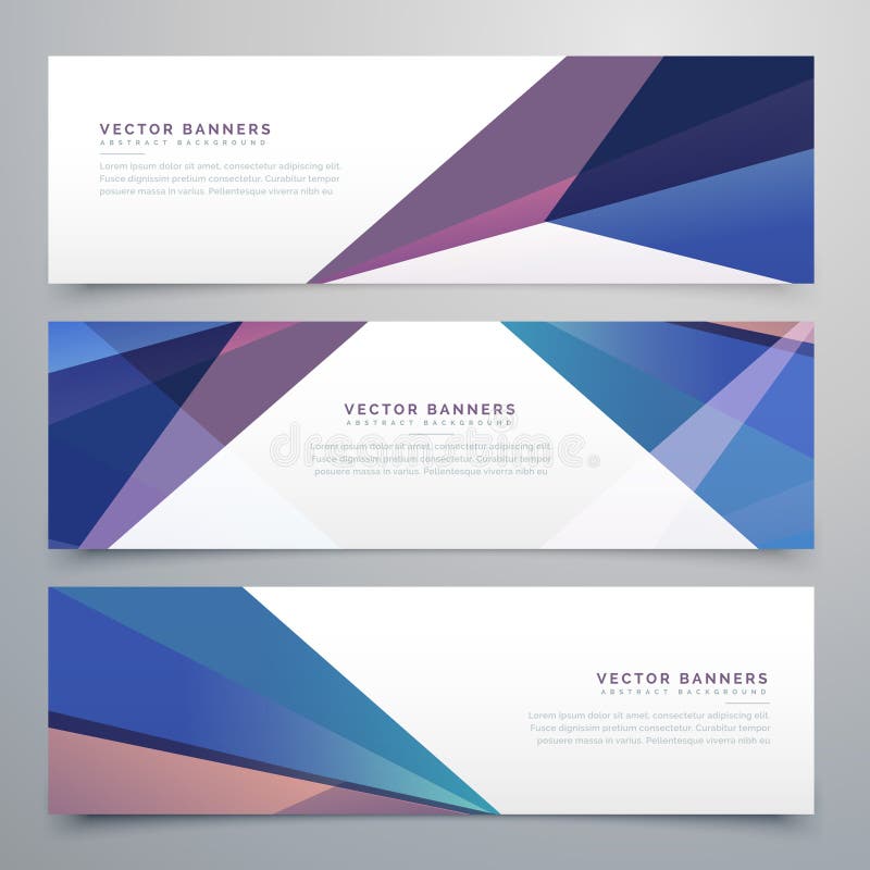 Abstract triangle shape headers set stock illustration Abstract triangle shape headers set stock illustration
