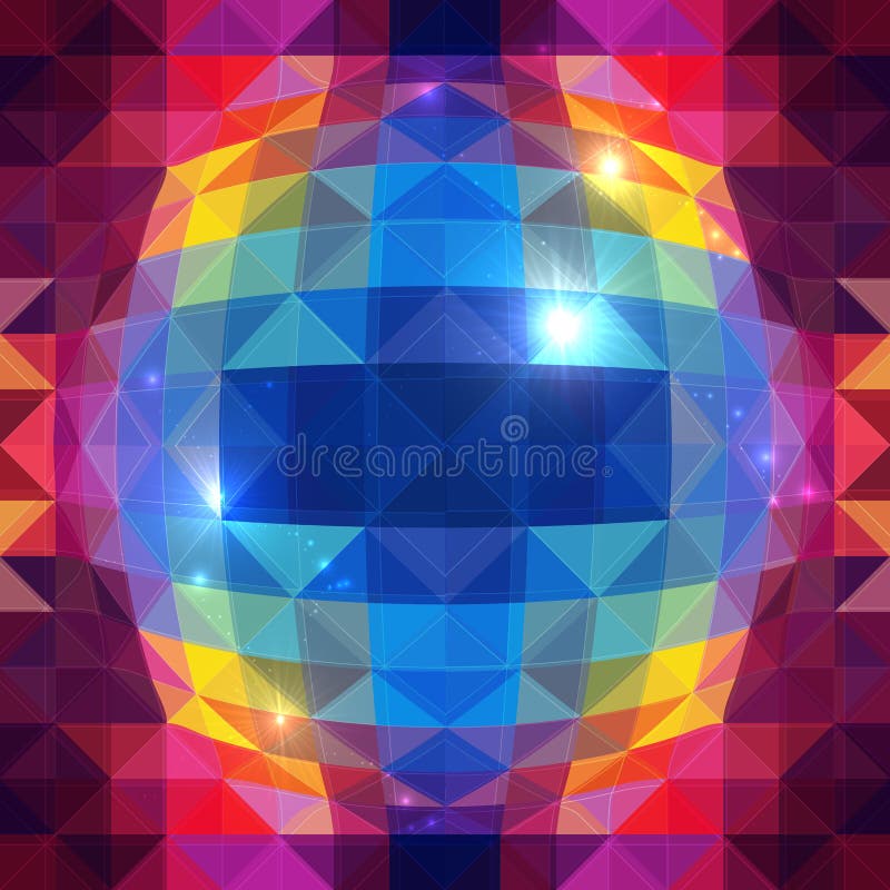 Abstract triangles sphere effect vector seamless pattern