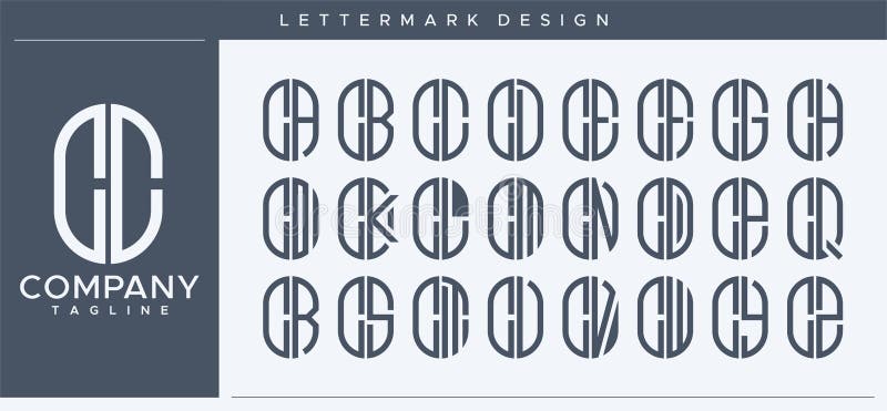 Abstract tube letter C logo design. Modern line capsule CC C letter logo vector.