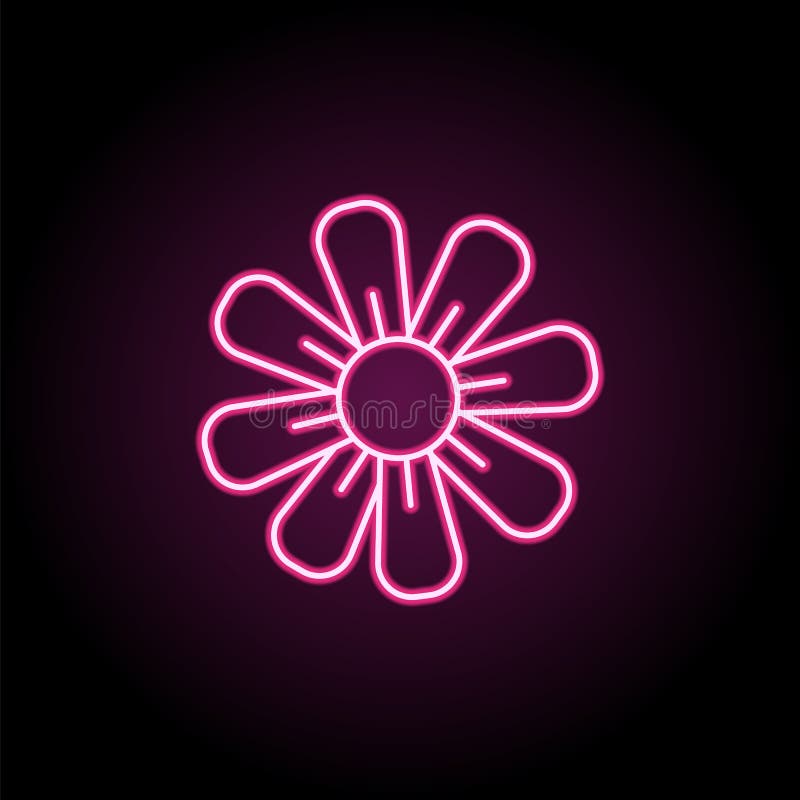 Abstract Type of Flowers Neon Icon. Simple Thin Line, Outline Vector of ...