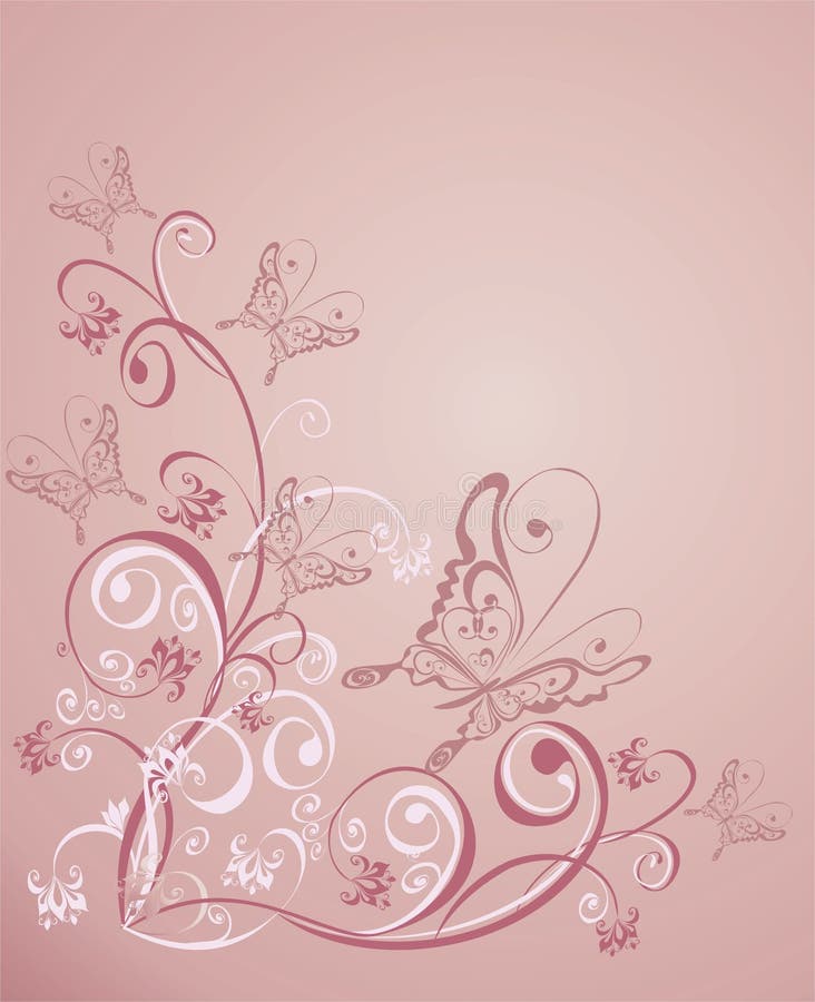 Pink Spring Floral Heart Swirls Stock Vector - Illustration of beauty ...