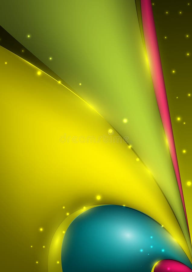 Abstract vector background with colored waves and light effects stock illustration