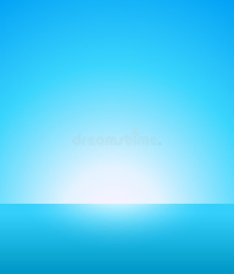 Abstract Vector Background of Nautical Marine Landscape with Blue Sky, Horizon and Beautiful Ocean. Not cluttered Light Wallpaper for Travel company or Business with Bright Atmosphere.