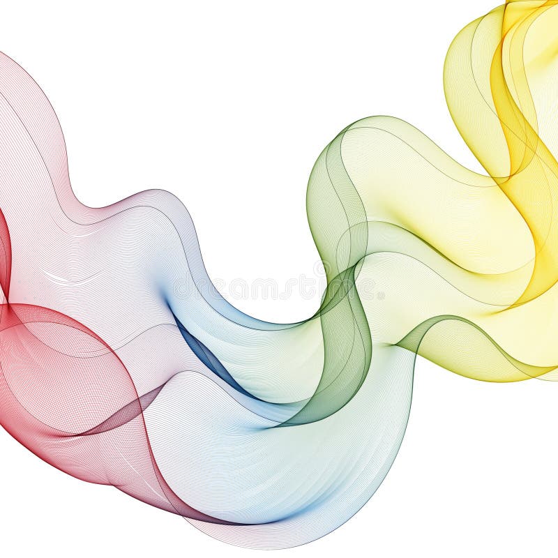 Abstract vector background with smooth color wave. Smoke wavy lines. eps 10 stock illustration