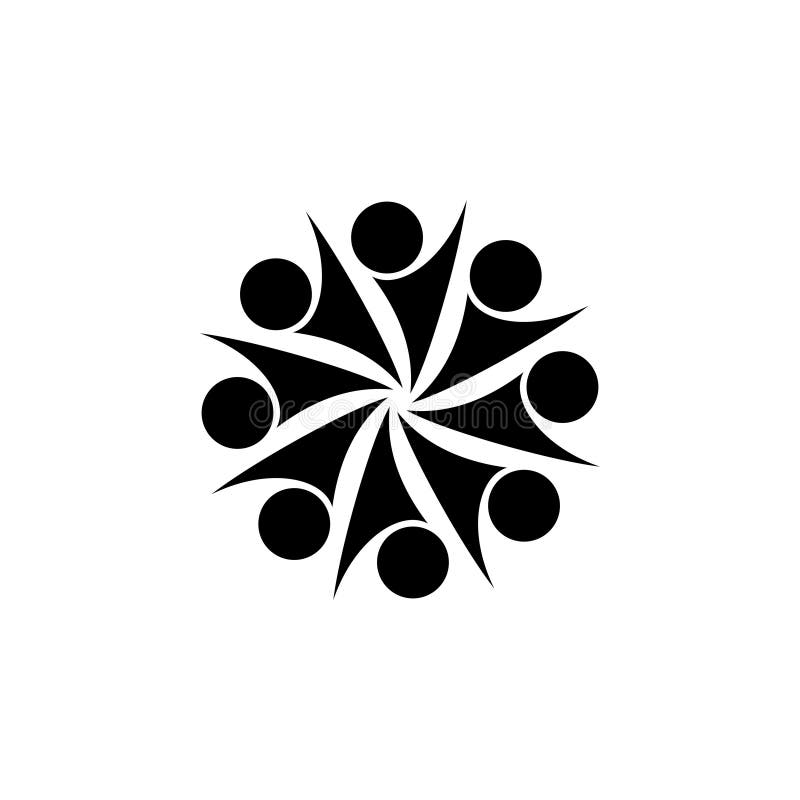 Abstract vector black and white logo design for movements, people unity. vector illustration royalty free illustration Abstract vector black and white logo design for movements, people unity. vector illustration royalty free illustration