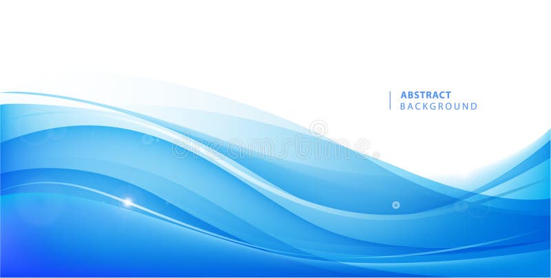 Abstract vector blue wavy background. Graphic design template for brochure, website, mobile app, leaflet. Water, stream