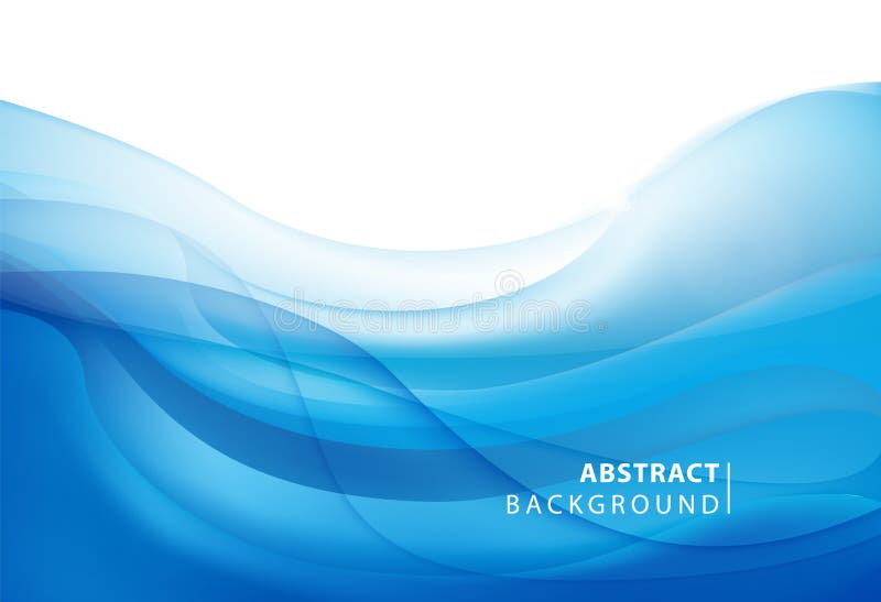 Abstract vector blue wavy background. Graphic design template for brochure, website, mobile app, leaflet. Water, stream vector illustration