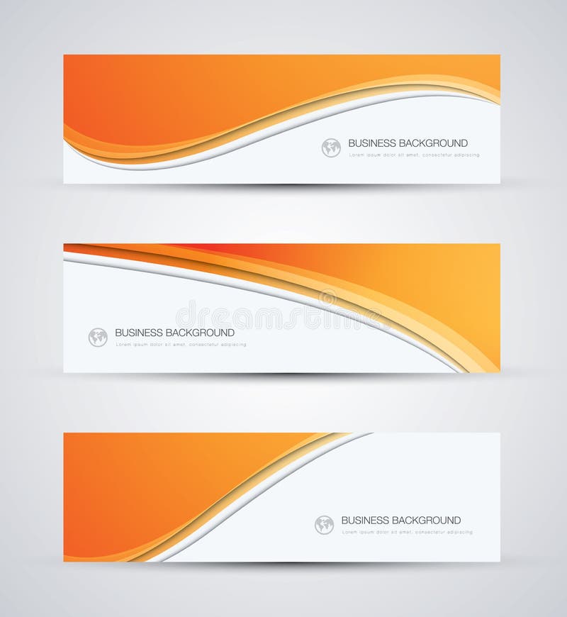 Abstract vector business background banner beautiful orange wave vector illustration