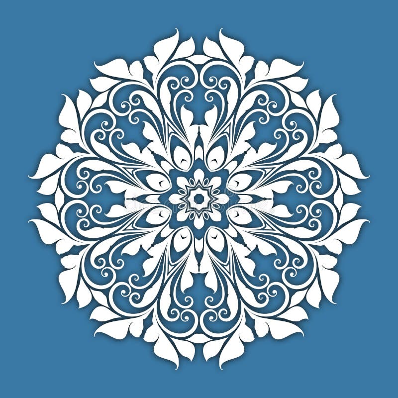 Abstract vector circle floral ornamental border.