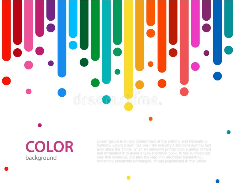 Abstract colorful rainbow rain. Color lines with bright dots. stock illustration