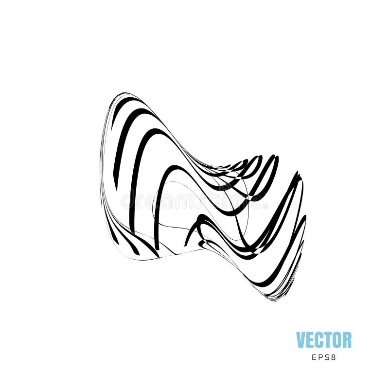 Abstract vector 3d shape or logo illustration with strips vector illustration Abstract vector 3d shape or logo illustration with strips vector illustration