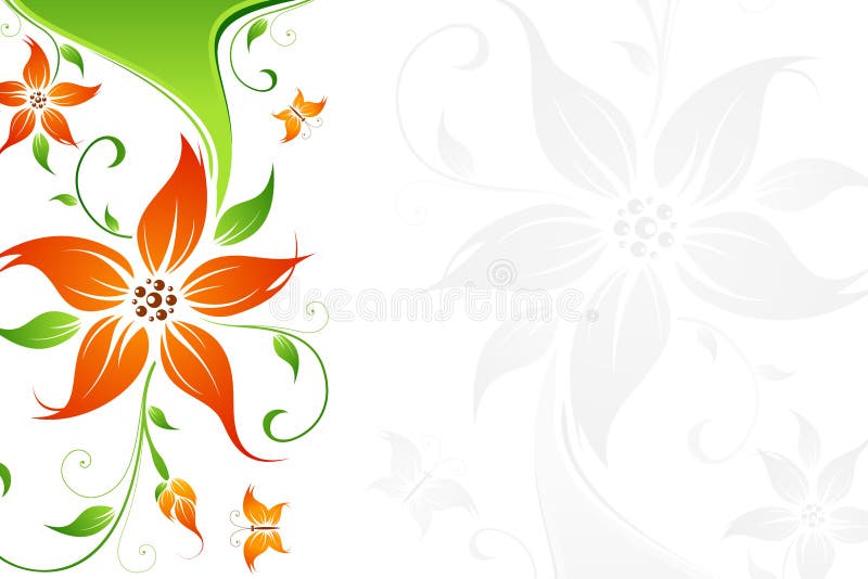 Abstract Vector Flower Background with Butterfly Stock Vector -  Illustration of flourishes, clipart: 8930911