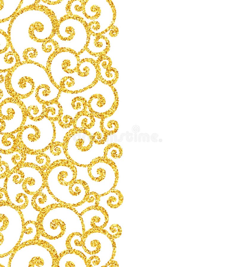 Abstract vector gold dust glitter swirl pattern stock illustration