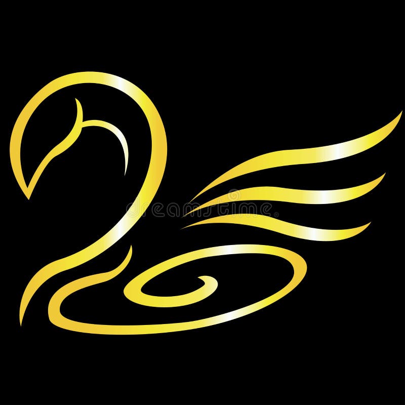 Abstract vector gold swan stock vector. Illustration of symbol 81363596