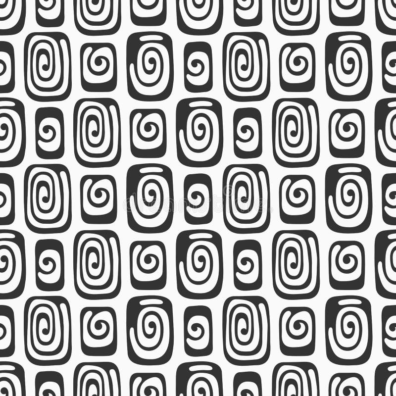 Abstract vector hand drawn tiles seamless pattern stock illustration