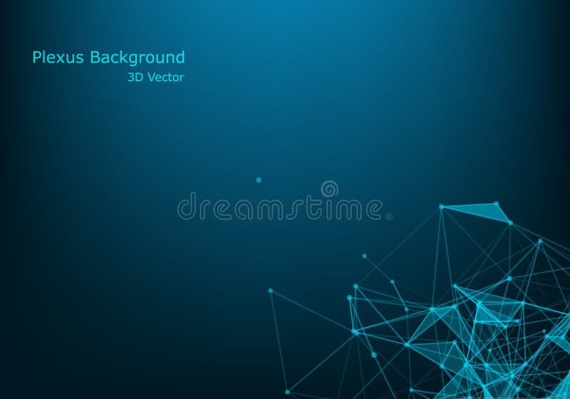 Abstract vector illuminated particles and lines. Plexus effect. Futuristic vector illustration. Polygonal Cyber Structure With royalty free illustration