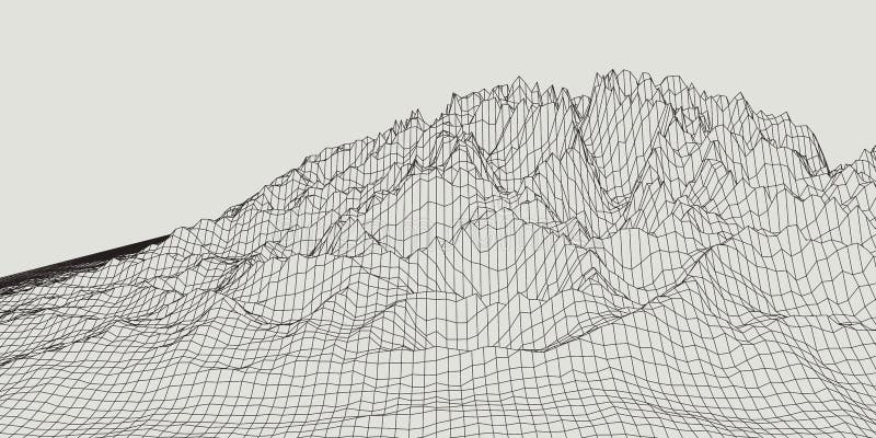 Download Abstract Vector Landscape Background. Cyberspace Grid. 3d Technology Illustration. Stock Vector ...