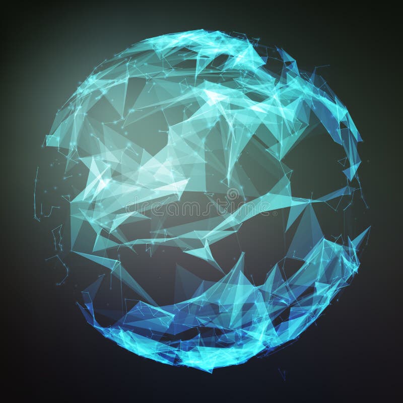 Abstract vector polygonal cyber sphere. Triangle spherical mesh background. royalty free illustration Abstract vector polygonal cyber sphere. Triangle spherical mesh background. royalty free illustration