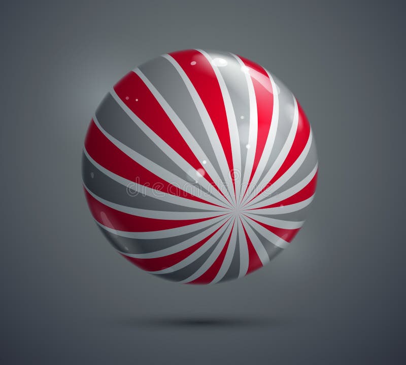 Abstract vector realistic glossy sphere, beautiful festive ball decorated with pattern. royalty free illustration