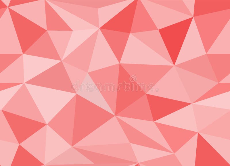 Abstract vector seamless background with polygonal mosaic tiles, shades of red stock illustration