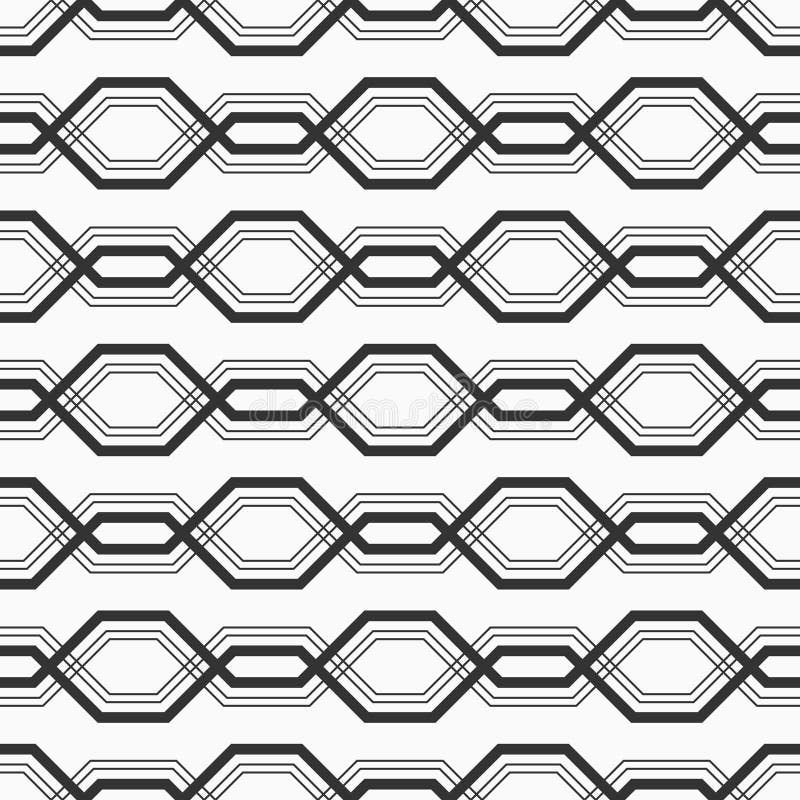 Abstract vector seamless lattice pattern. Zigzag geometric pattern. Black and white zigzag. royalty free illustration