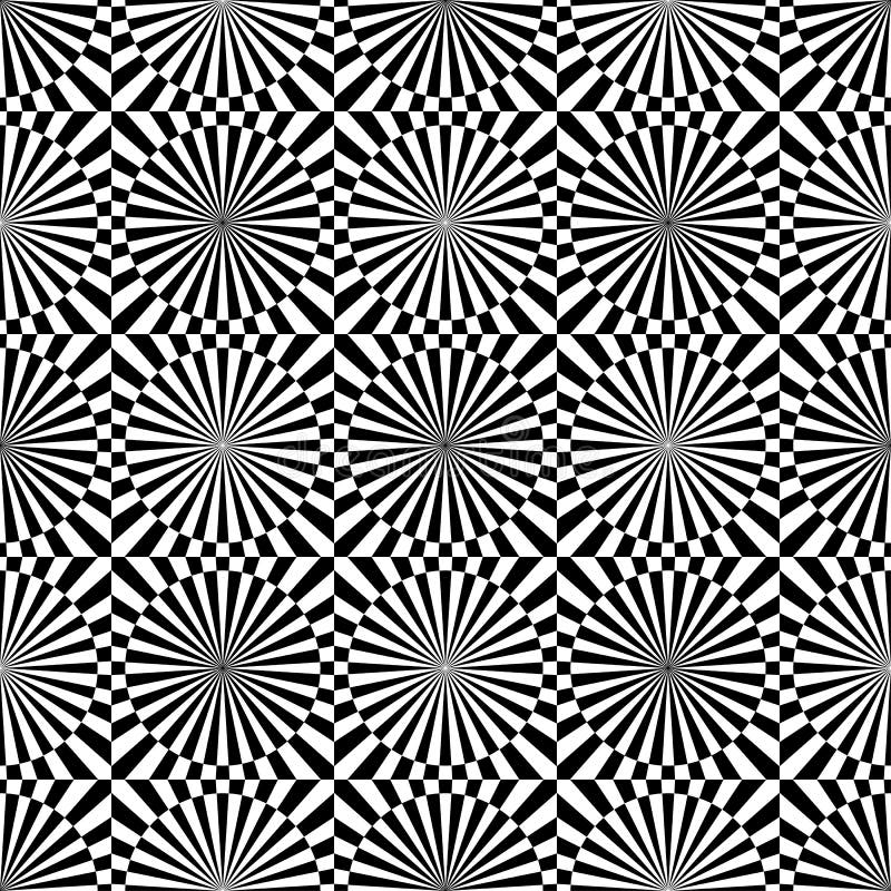 Abstract Vector Seamless Op Art Pattern. Monochrome Graphic Black and ...