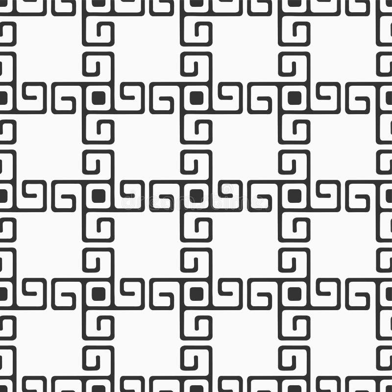 Abstract vector seamless pattern. Cross shapes. Ancient ornament stock illustration