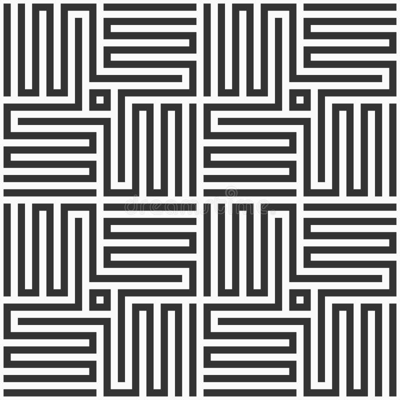 Abstract vector seamless pattern. Geometric background with zigzag lines lattice stock illustration