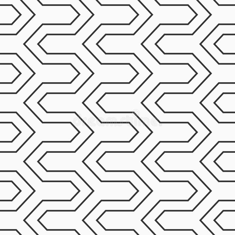 Abstract vector seamless pattern. Hexagonal zigzag geometric pattern stock illustration