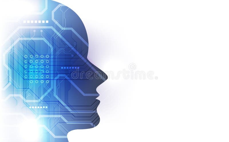Abstract Vector silhouette of virtual human 3d illustration background, represent artificial intelligence technology. royalty free illustration Abstract Vector silhouette of virtual human 3d illustration background, represent artificial intelligence technology. royalty free illustration