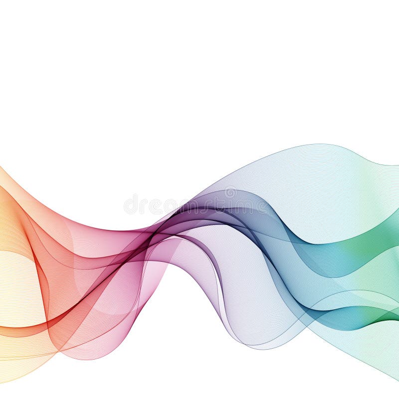 Abstract vector smooth color wave. Illustration of the movement of the curve of the flow of blue. Smoke design. Vector lines. eps royalty free illustration
