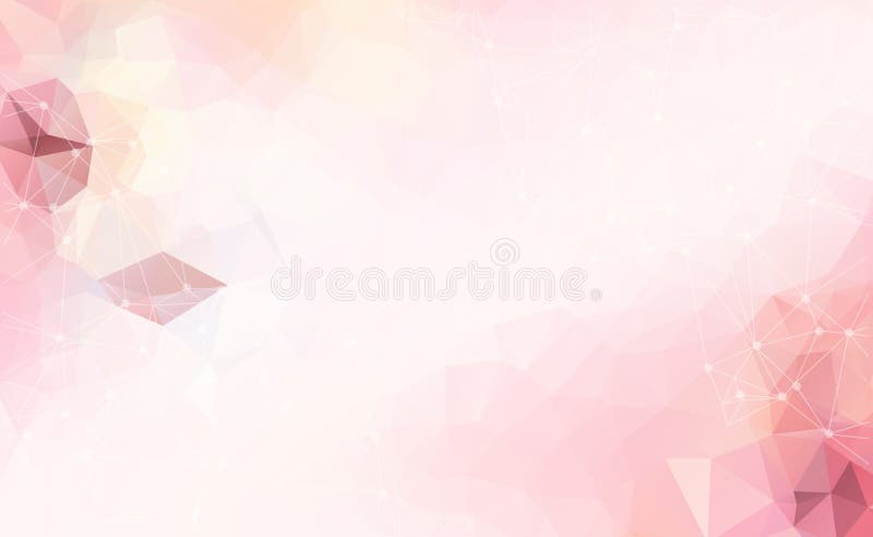 Abstract vector space Pink white background. Chaotically connect stock illustration