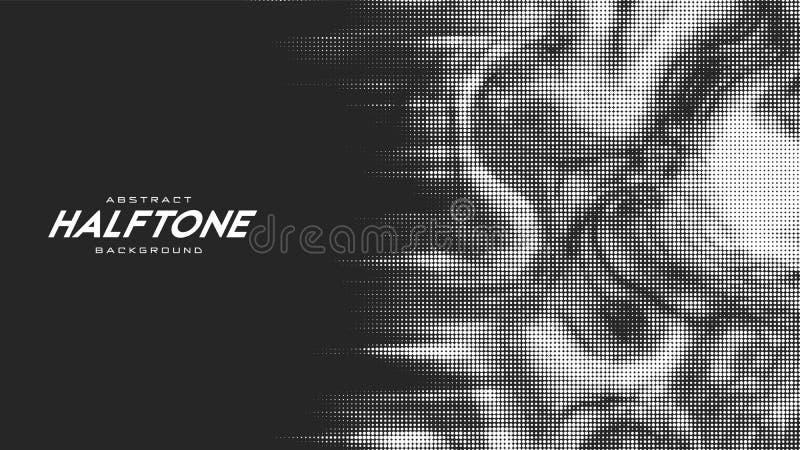 Abstract vector torn monochrome halftone background. Scrathed dotted texture element.