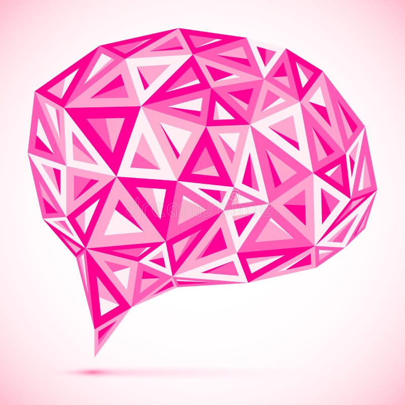 Abstract vector triangles pink idea bubble royalty free illustration